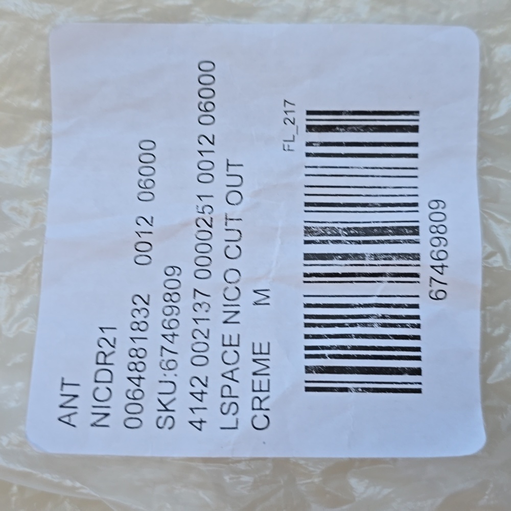 NWT L'Space Nico cut-out midi dress in cream size medium - Picture 10 of 14